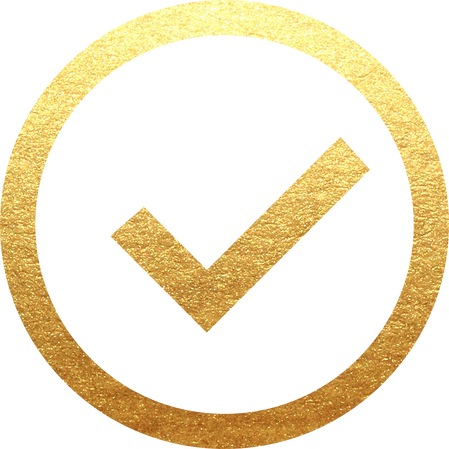 Gold Check Icon in a Circle