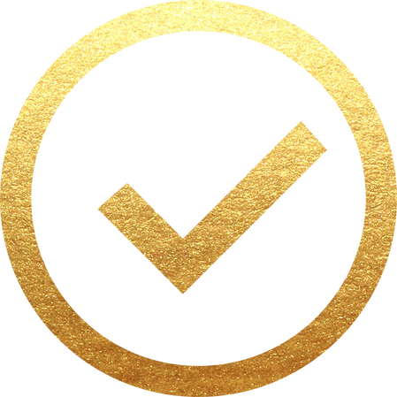 Gold Check Icon in a Circle